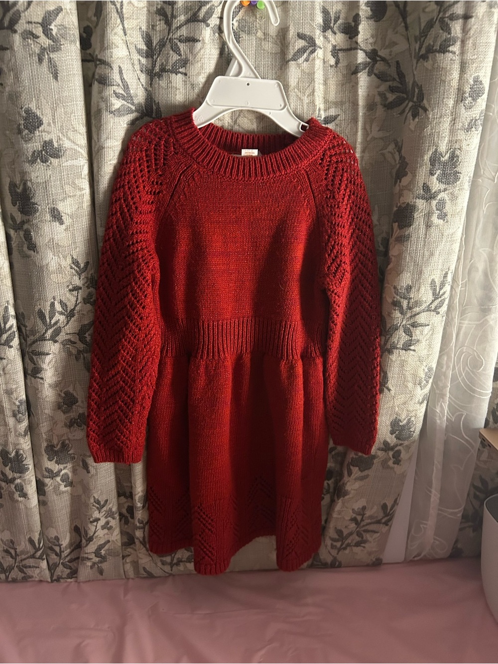 Cat & Jack Red Knit Long-Sleeve Dress
